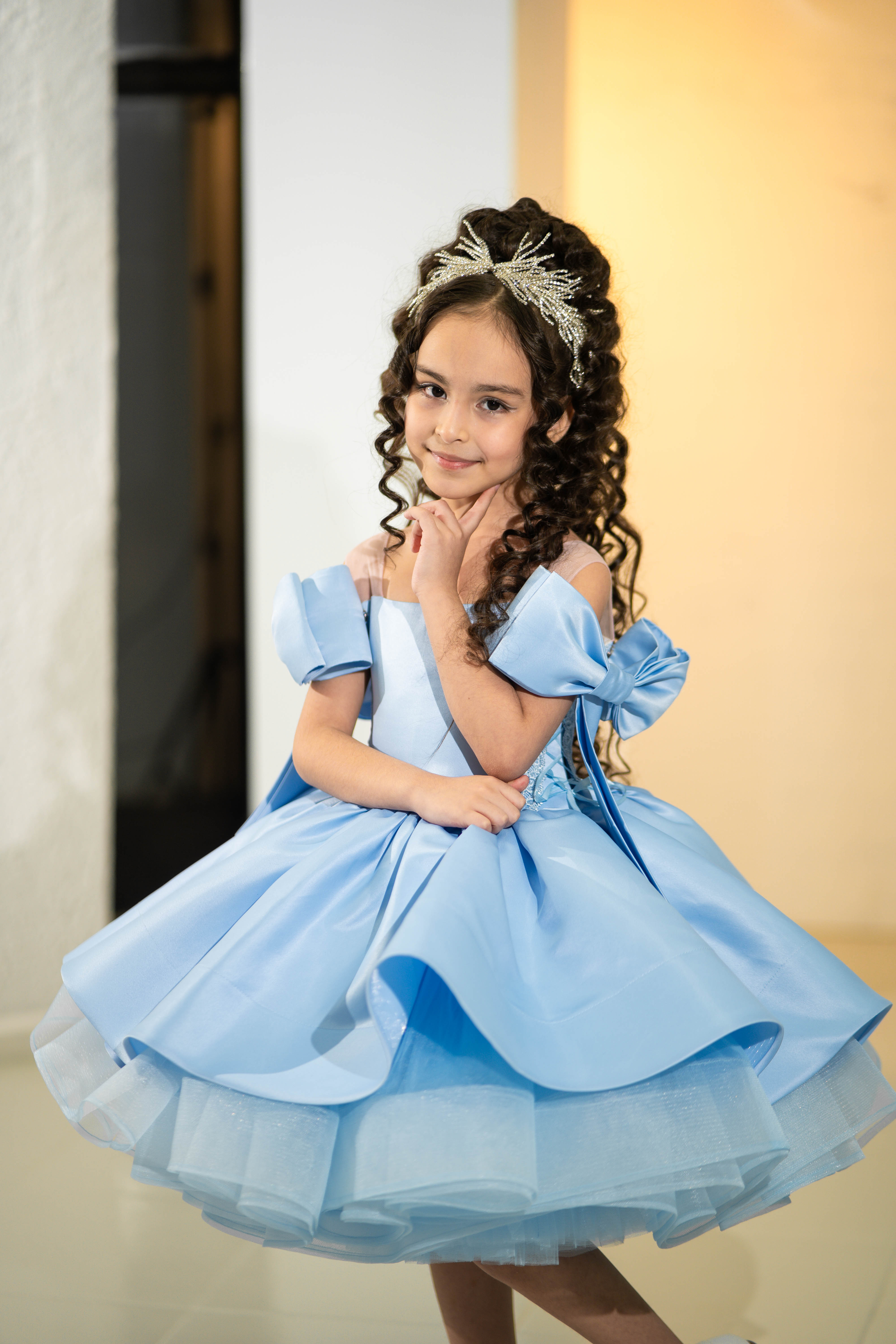 Pageant Dress for Little Girl (Size 7-8 - Blue - In Stock)