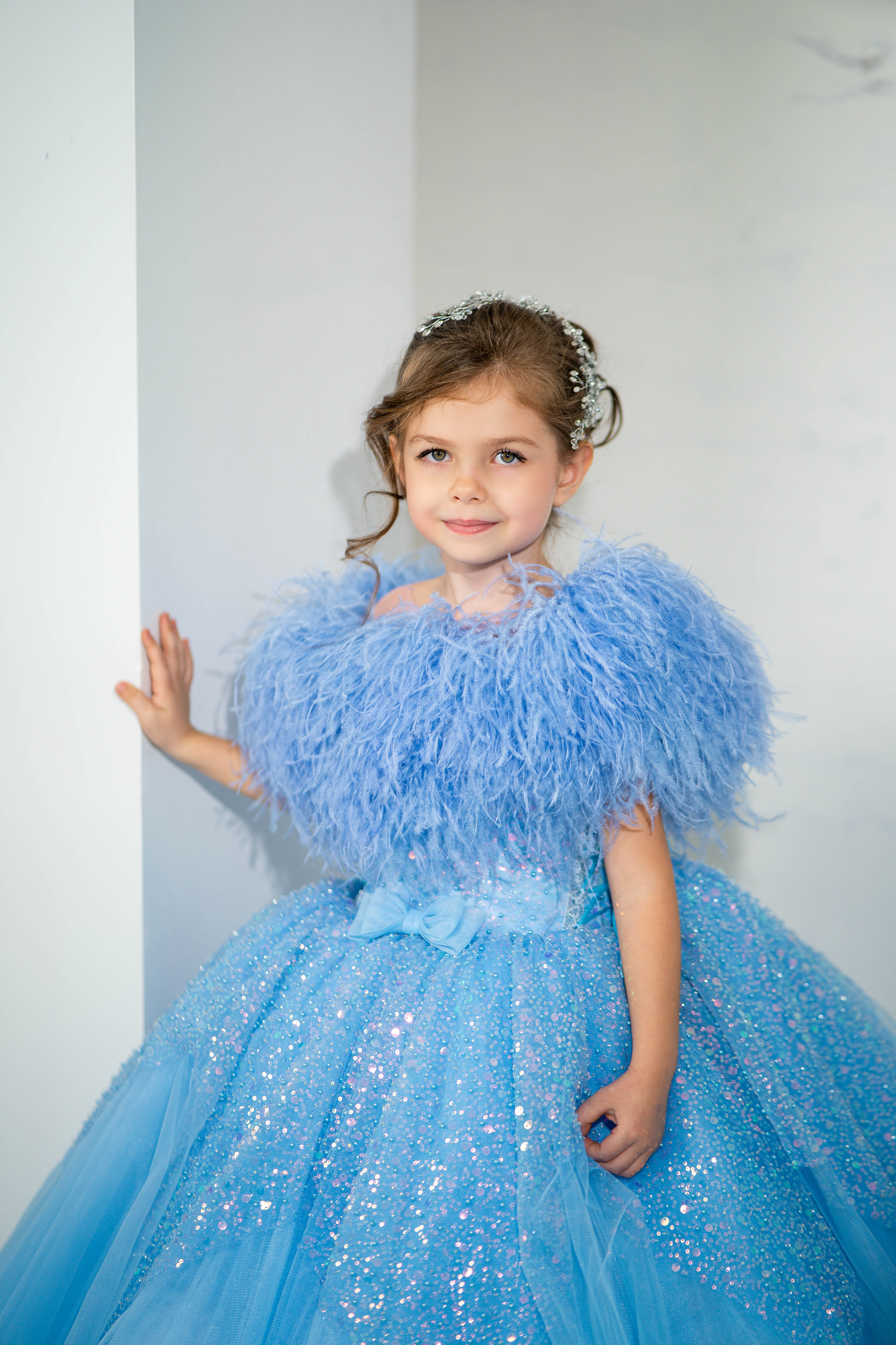 Pageant Gown For Children (Pink/Blue/Lilac/White)