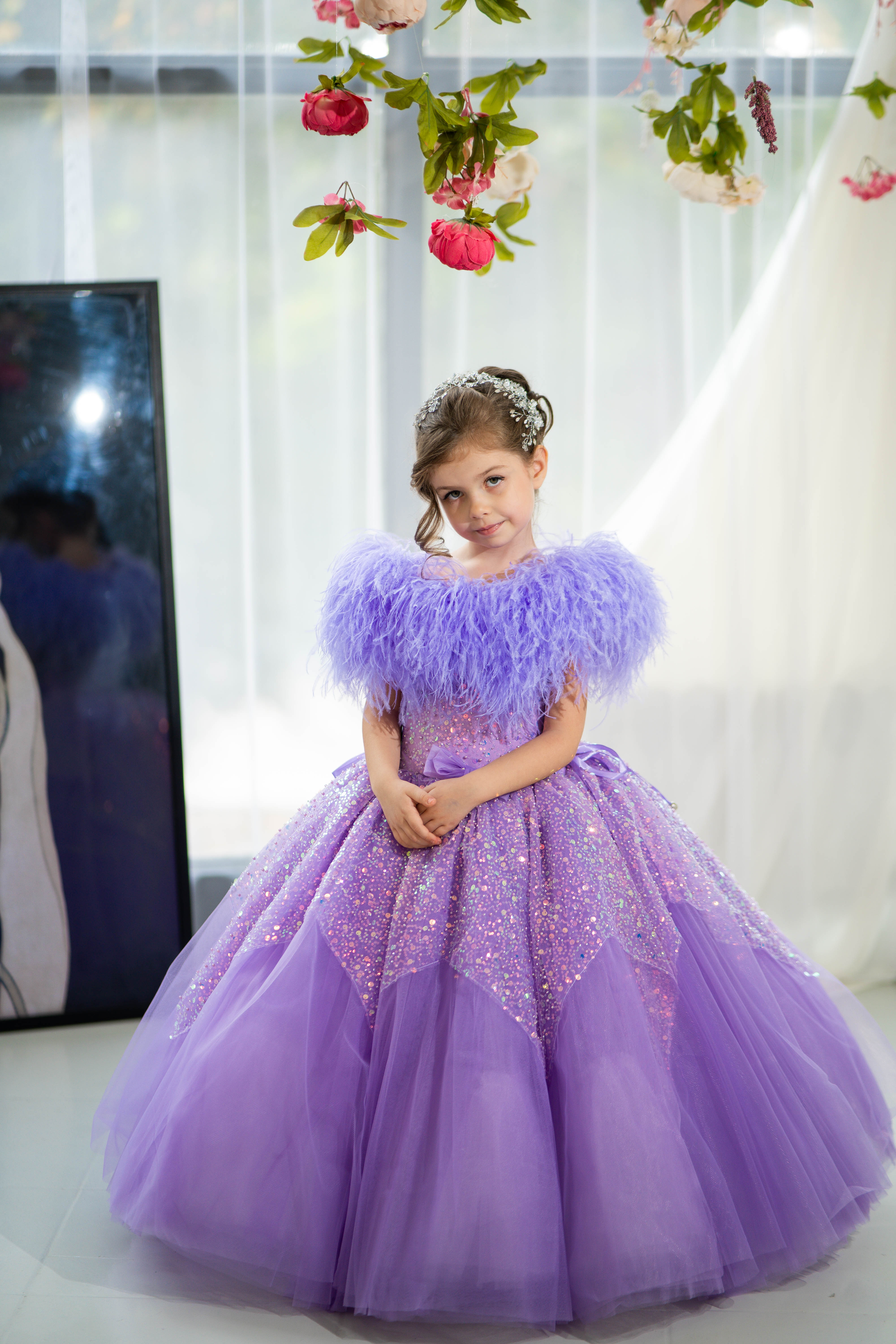 Pageant Gown For Children (Pink/Blue/Lilac/White)