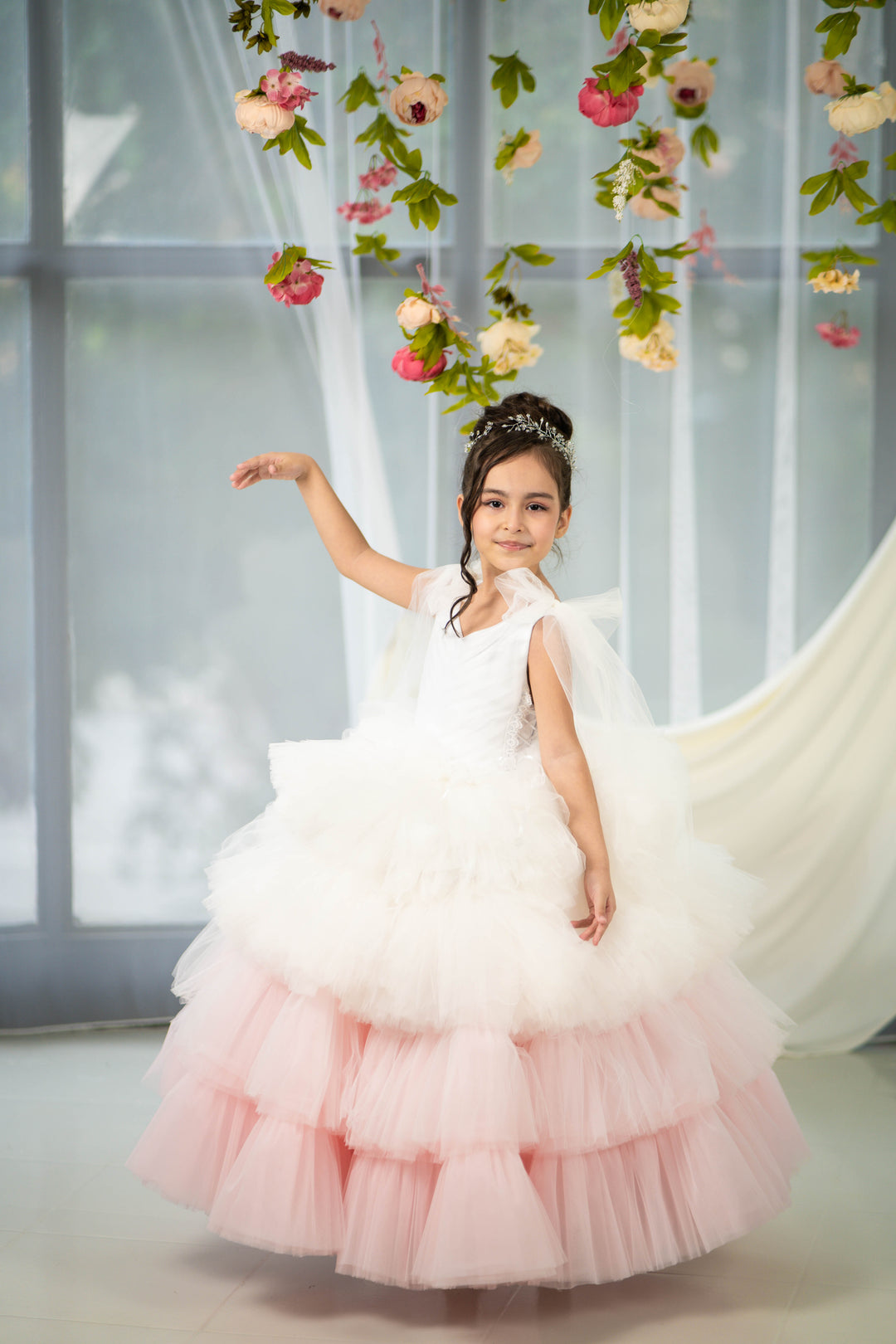Christmas pageant gown, red couture dress, junior bridesmaid dress, maxi prom dress with train, baby princess dress, tulle pageant dress, special occasion dress for girls, ivory flower girl dress, white toddler flower girl dress, tutu dress, princess dress, tulle flower girl dress, pageant photoshoot dress, little girl party dress, toddler ball gown, elegant kids dress, girls&