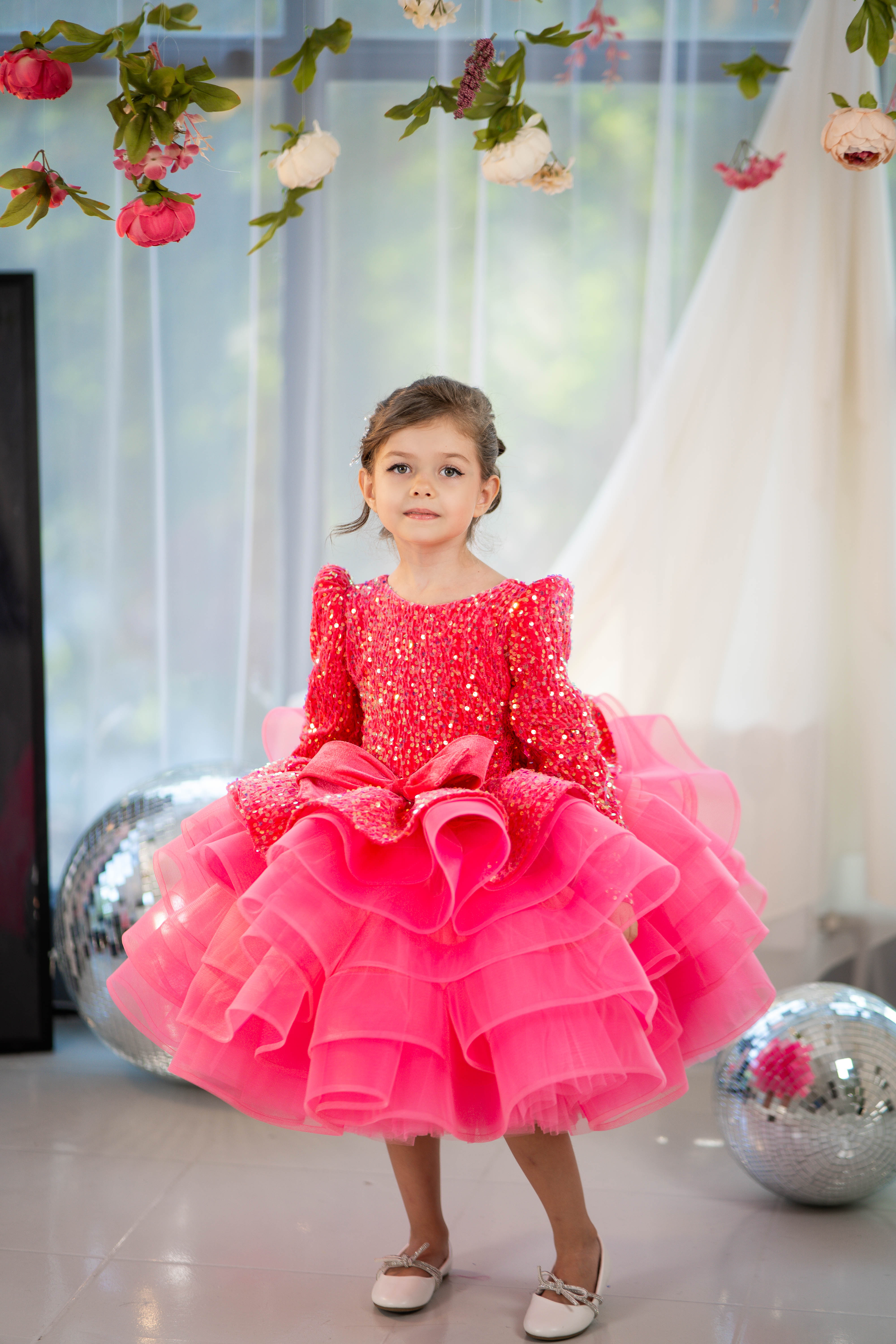 Baby Doll Dress (street size 5/6, Bright Pink, In Stock)