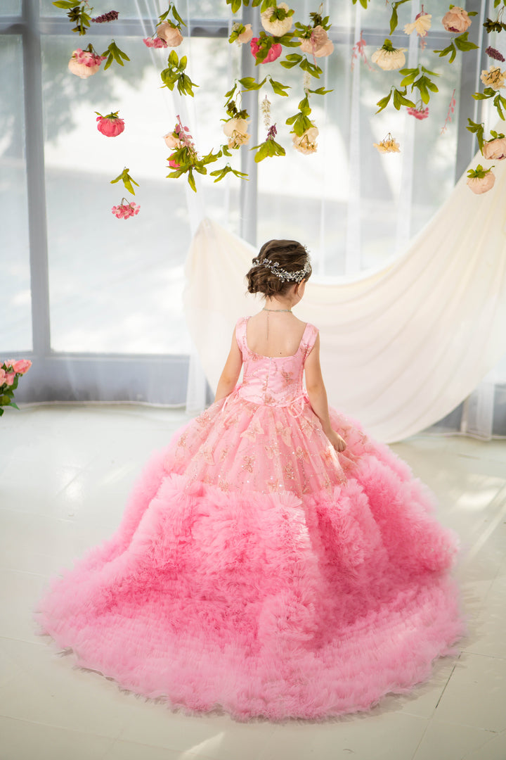 Christmas pageant gown, red couture dress, junior bridesmaid dress, maxi prom dress with train, baby princess dress, tulle pageant dress, special occasion dress for girls, ivory flower girl dress, white toddler flower girl dress, tutu dress, princess dress, tulle flower girl dress, pageant photoshoot dress, little girl party dress, toddler ball gown, elegant kids dress, girls&