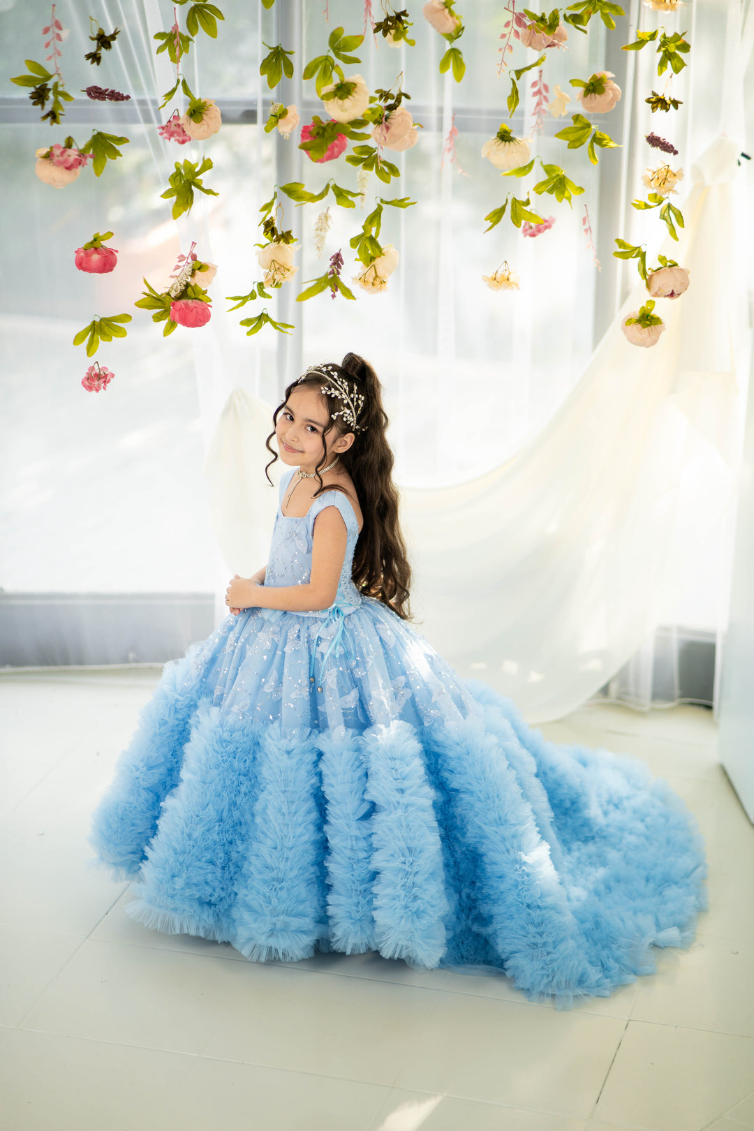Christmas pageant gown, red couture dress, junior bridesmaid dress, maxi prom dress with train, baby princess dress, tulle pageant dress, special occasion dress for girls, ivory flower girl dress, white toddler flower girl dress, tutu dress, princess dress, tulle flower girl dress, pageant photoshoot dress, little girl party dress, toddler ball gown, elegant kids dress, girls&
