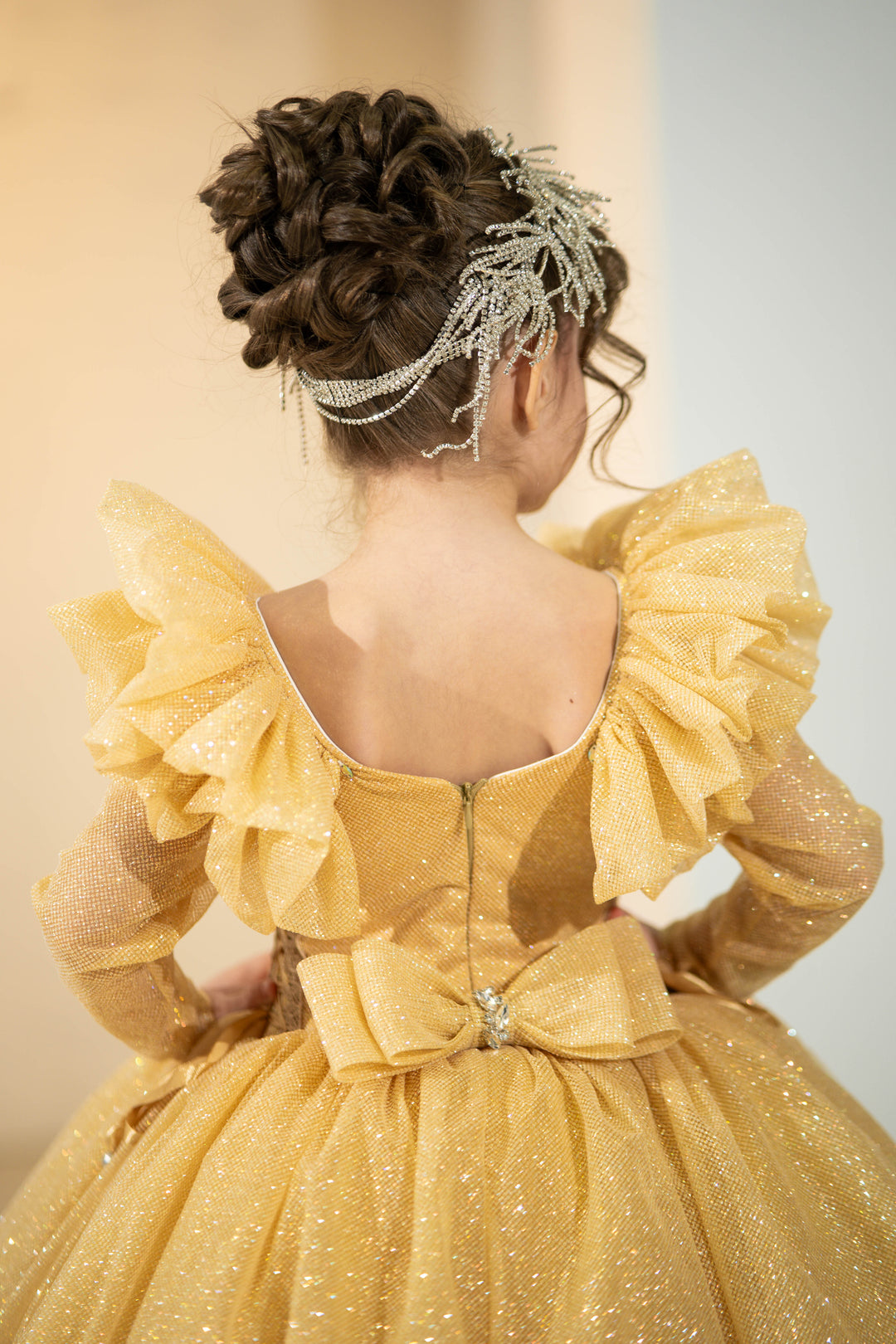 Children Pageant Gown (Size 5-6 - Gold - In Stock)