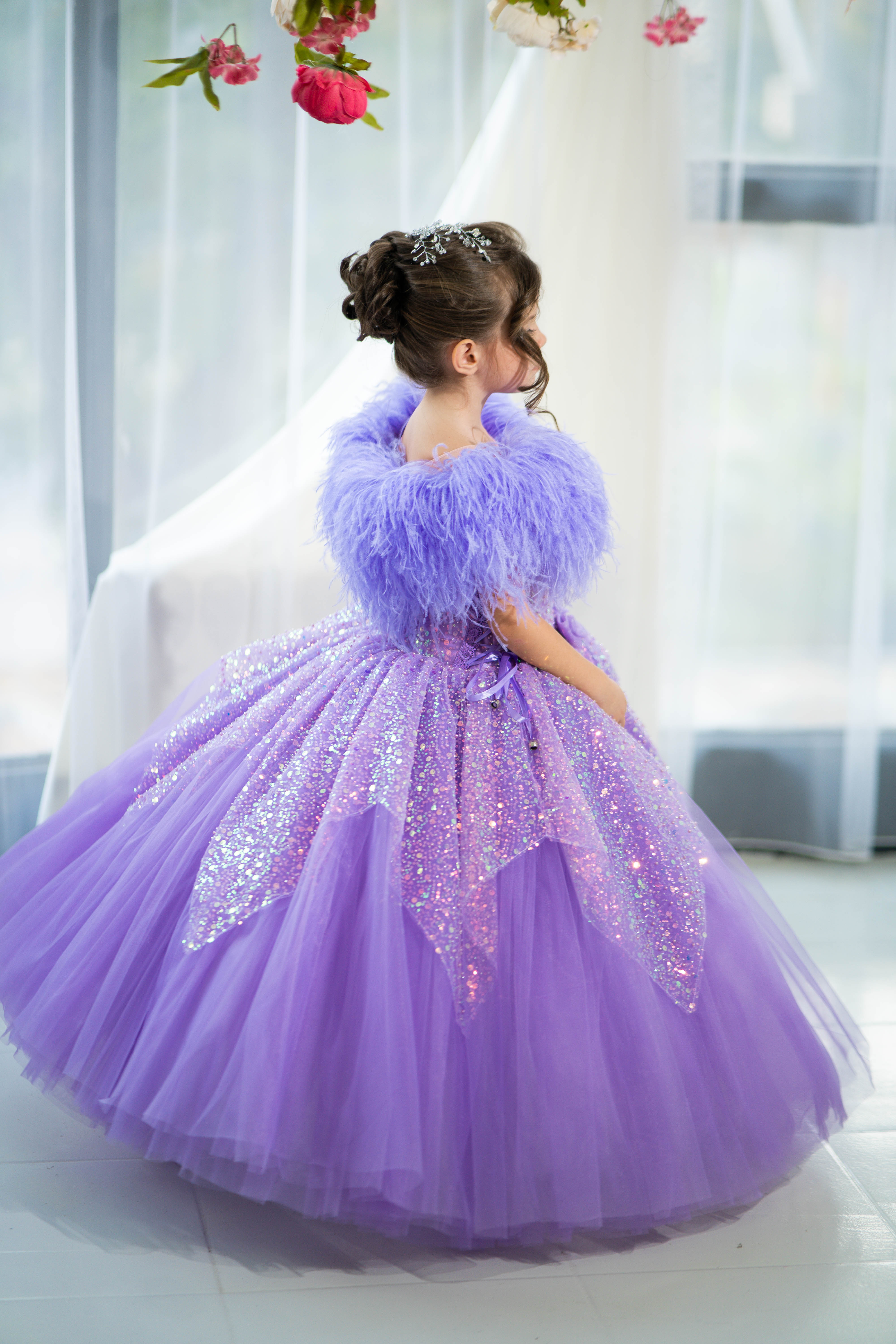 Pageant Gown For Children (Pink/Blue/Lilac/White)