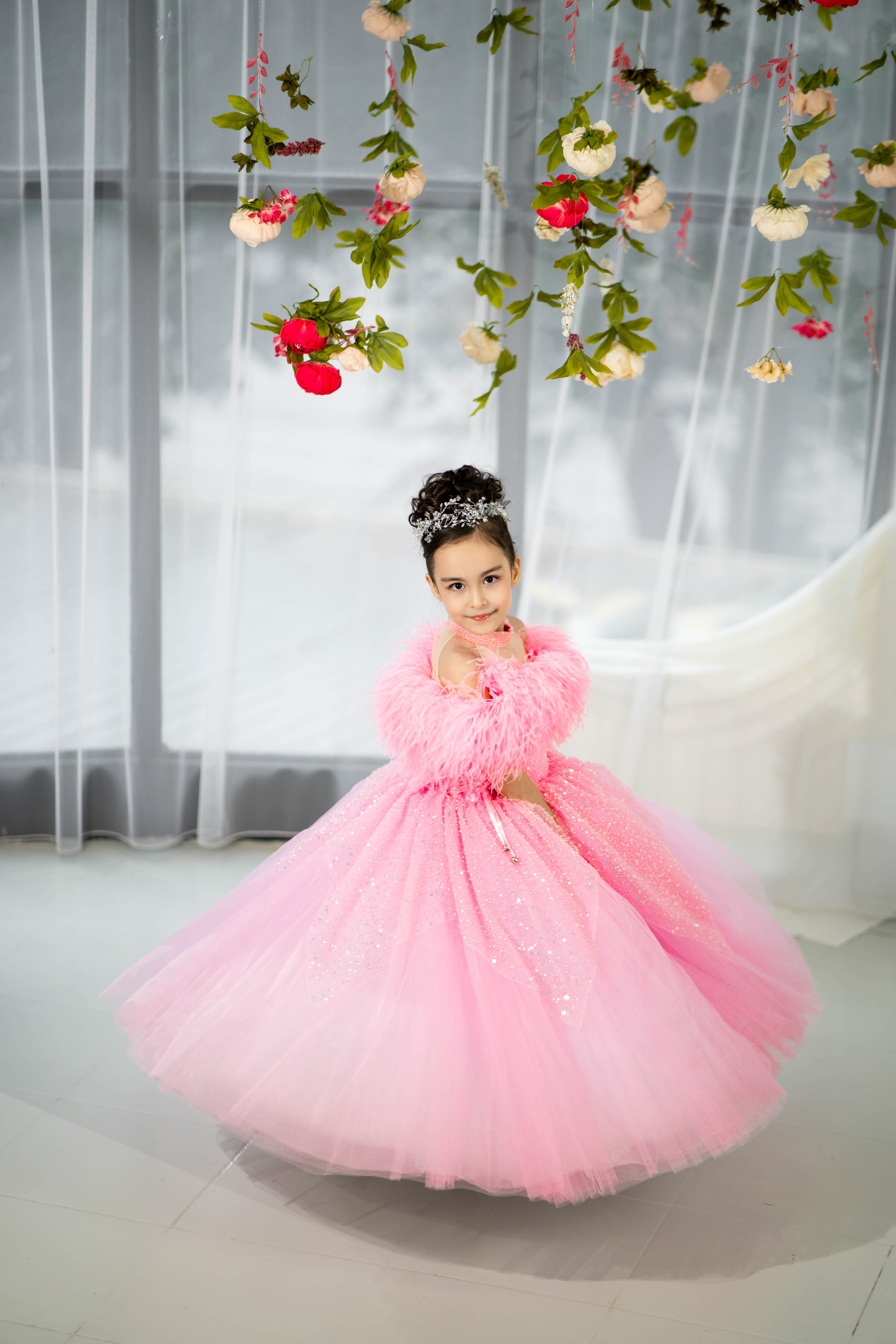 Blush pink birthday baby girl gown, first year birthday party dress, gown with train for baby, gorgeous fluffy dress for kids, tulle dress, Girls formal dress long, Ball dress for girls, Luxury dress for kids, Prom dress for kids, Blush dress, Toddler wedding dress, Tulle gown girls, Blush Flower Girl Dress, Lace flower girl dress, Girls ball gown, adorable girls' clothing, cute dress for girls, first birthday baby dress