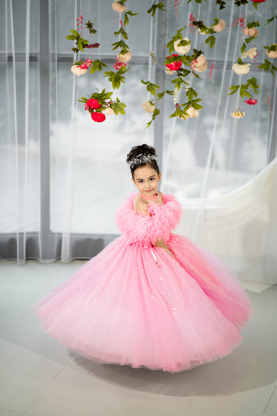 Blush pink birthday baby girl gown, first year birthday party dress, gown with train for baby, gorgeous fluffy dress for kids, tulle dress, Girls formal dress long, Ball dress for girls, Luxury dress for kids, Prom dress for kids, Blush dress, Toddler wedding dress, Tulle gown girls, Blush Flower Girl Dress, Lace flower girl dress, Girls ball gown, adorable girls&