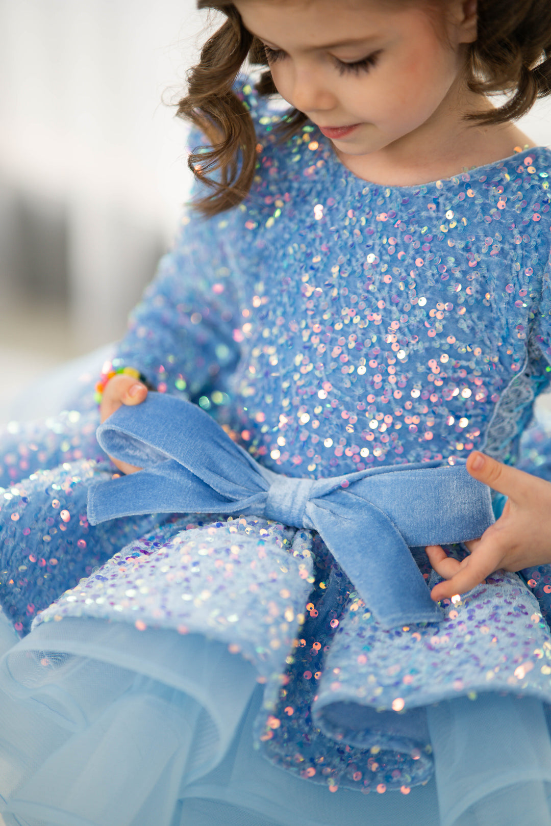 Party Dress For Girls (Size 4-5 - Blue - In Stock)