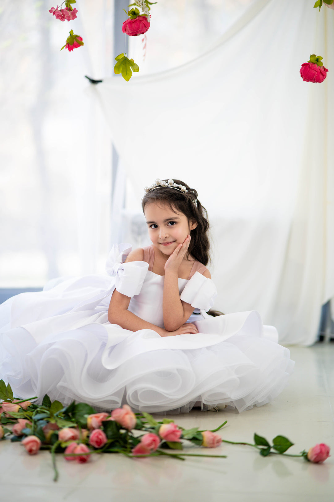 Christmas pageant gown, red couture dress, junior bridesmaid dress, maxi prom dress with train, baby princess dress, tulle pageant dress, special occasion dress for girls, ivory flower girl dress, white toddler flower girl dress, tutu dress, princess dress, tulle flower girl dress, pageant photoshoot dress, little girl party dress, toddler ball gown, elegant kids dress, girls&