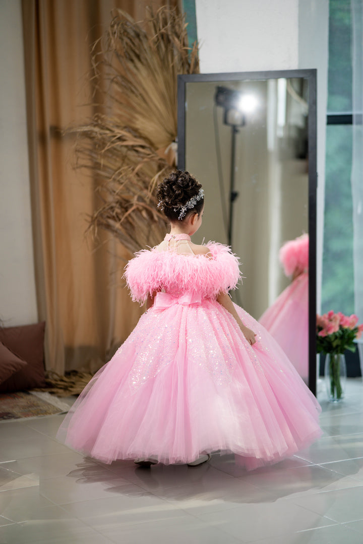 Blush pink birthday baby girl gown, first year birthday party dress, gown with train for baby, gorgeous fluffy dress for kids, tulle dress, Girls formal dress long, Ball dress for girls, Luxury dress for kids, Prom dress for kids, Blush dress, Toddler wedding dress, Tulle gown girls, Blush Flower Girl Dress, Lace flower girl dress, Girls ball gown, adorable girls&