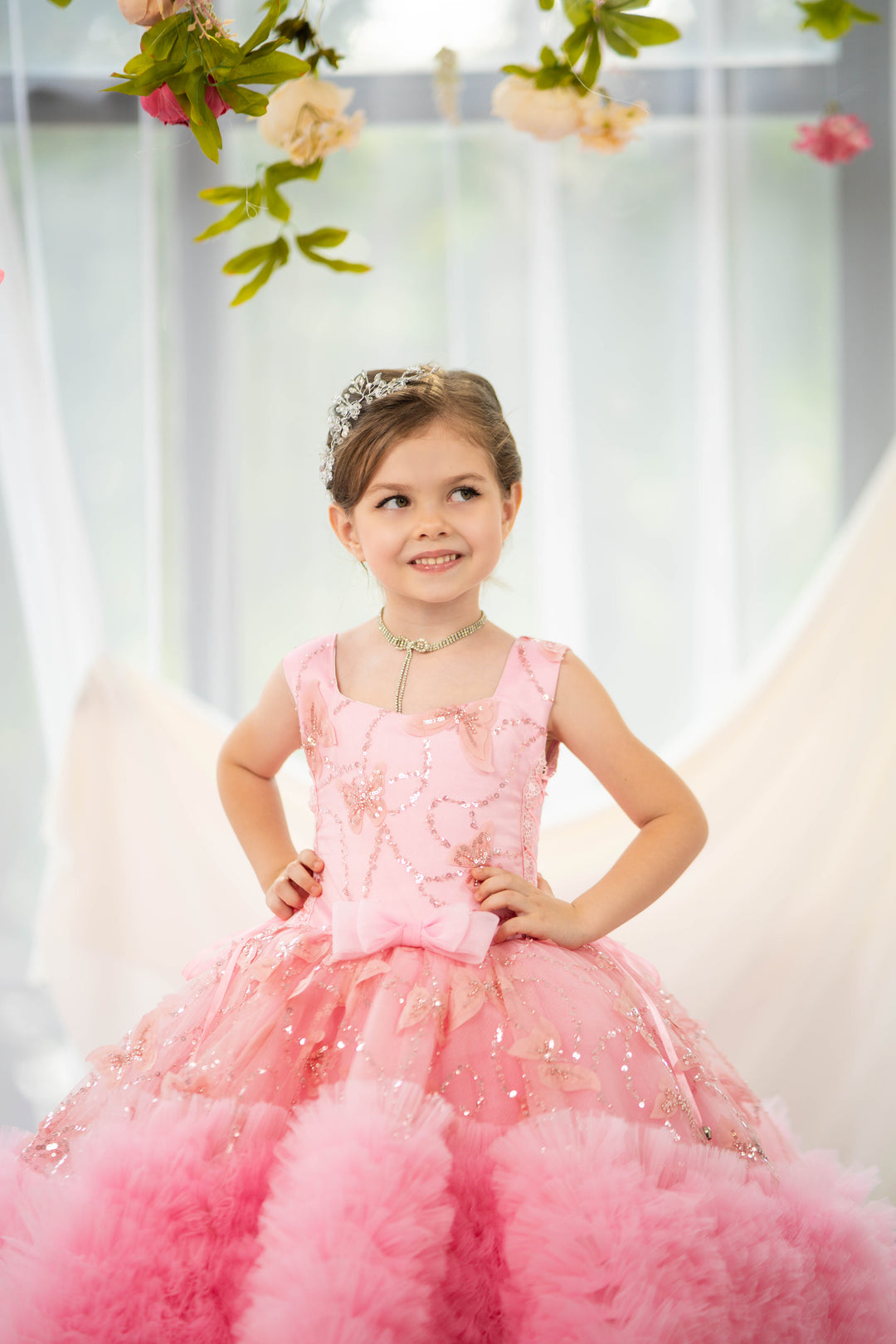 Blush pink birthday baby girl gown, first year birthday party dress, gown with train for baby, gorgeous fluffy dress for kids, tulle dress, Girls formal dress long, Ball dress for girls, Luxury dress for kids, Prom dress for kids, Blush dress, Toddler wedding dress, Tulle gown girls, Blush Flower Girl Dress, Lace flower girl dress, Girls ball gown, adorable girls&