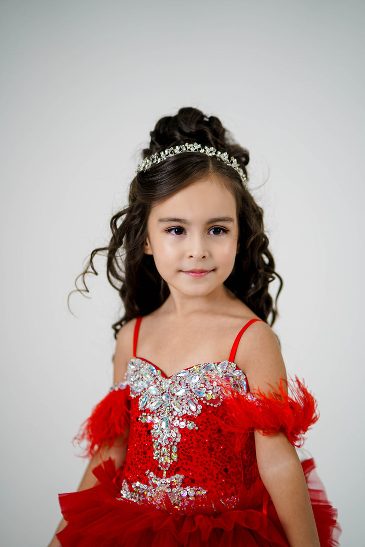 Special Occasion Gown For Girl (Size 6-7 - Red - In Stock)