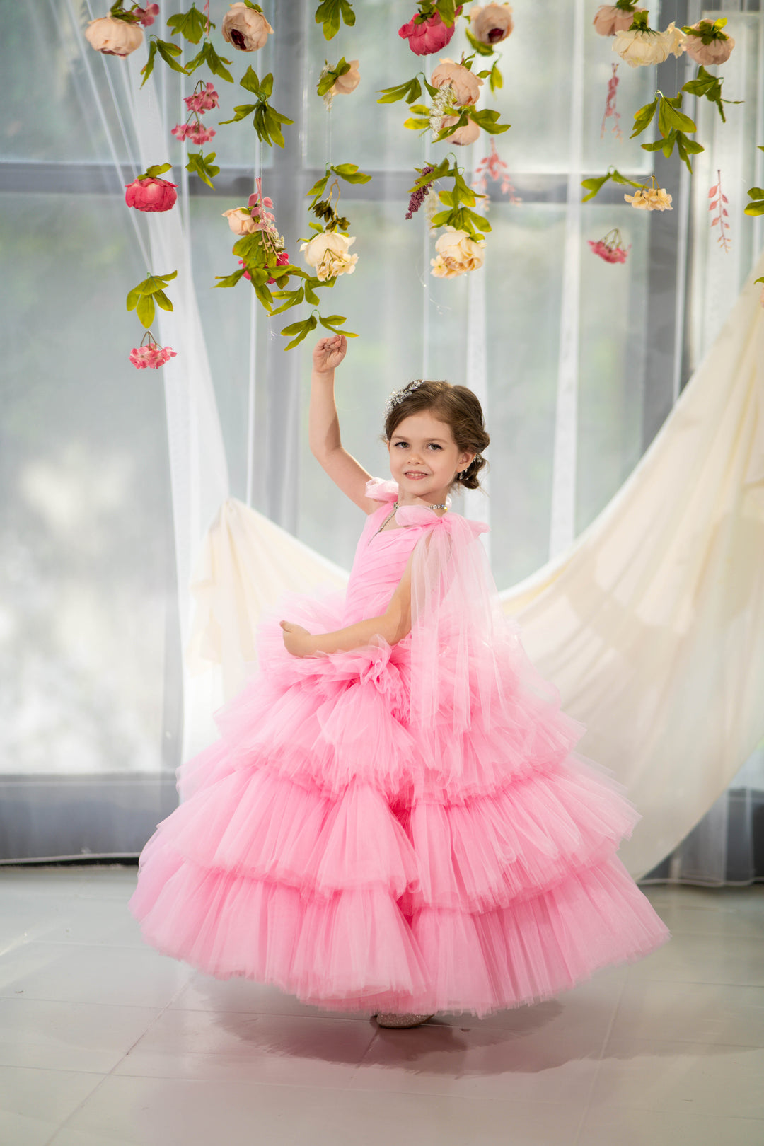 Blush pink birthday baby girl gown, first year birthday party dress, gown with train for baby, gorgeous fluffy dress for kids, tulle dress, Girls formal dress long, Ball dress for girls, Luxury dress for kids, Prom dress for kids, Blush dress, Toddler wedding dress, Tulle gown girls, Blush Flower Girl Dress, Lace flower girl dress, Girls ball gown, adorable girls&