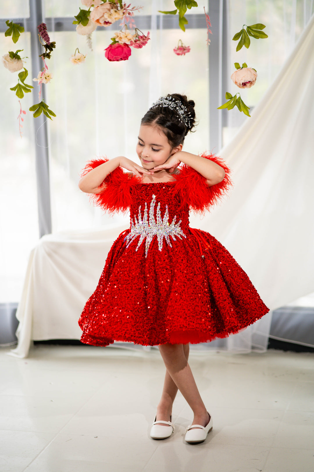 Special Occasion Princess Dress (Size 5-6 - In Stock - Red)