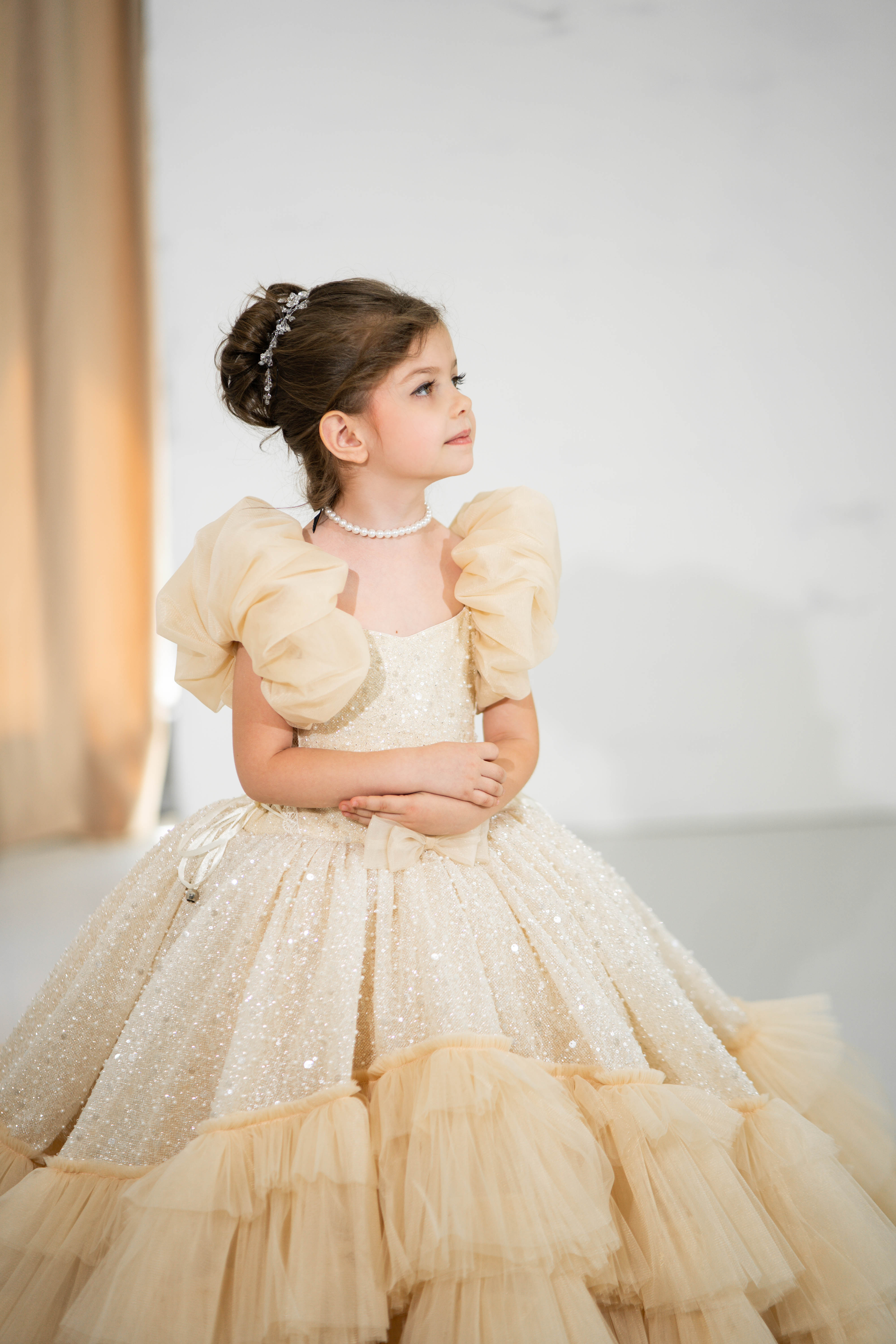 toddler ball gown, elegant kids dress, girls' formal wear, girls' special event outfit, children's formal attire, kids' fancy dress, toddler party gown, adorable girls' clothing, cute dress for girls, stylish children's fashion. Blush pink baby girl gown, first birthday party dress, gown with train for baby, fluffy dress for kids, tulle dress, long formal dress for girls, ball gown for girls, luxury dress for kids