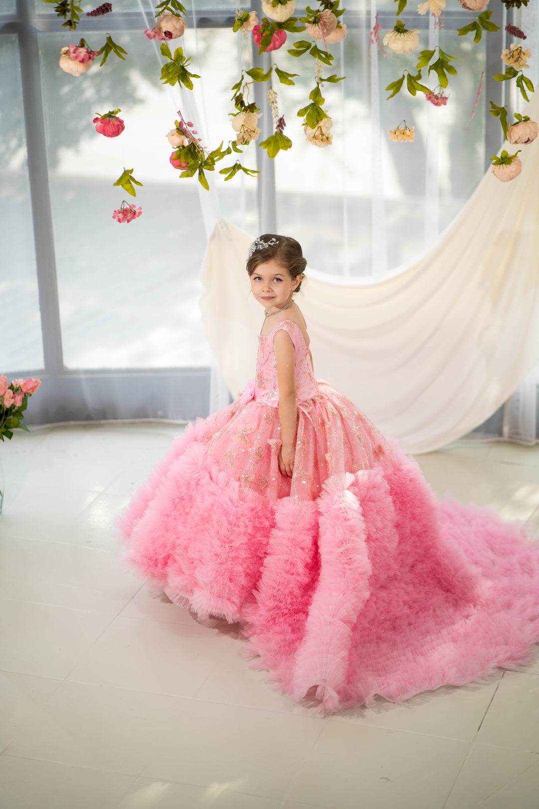 Christmas pageant gown, red couture dress, junior bridesmaid dress, maxi prom dress with train, baby princess dress, tulle pageant dress, special occasion dress for girls, ivory flower girl dress, white toddler flower girl dress, tutu dress, princess dress, tulle flower girl dress, pageant photoshoot dress, little girl party dress, toddler ball gown, elegant kids dress, girls&