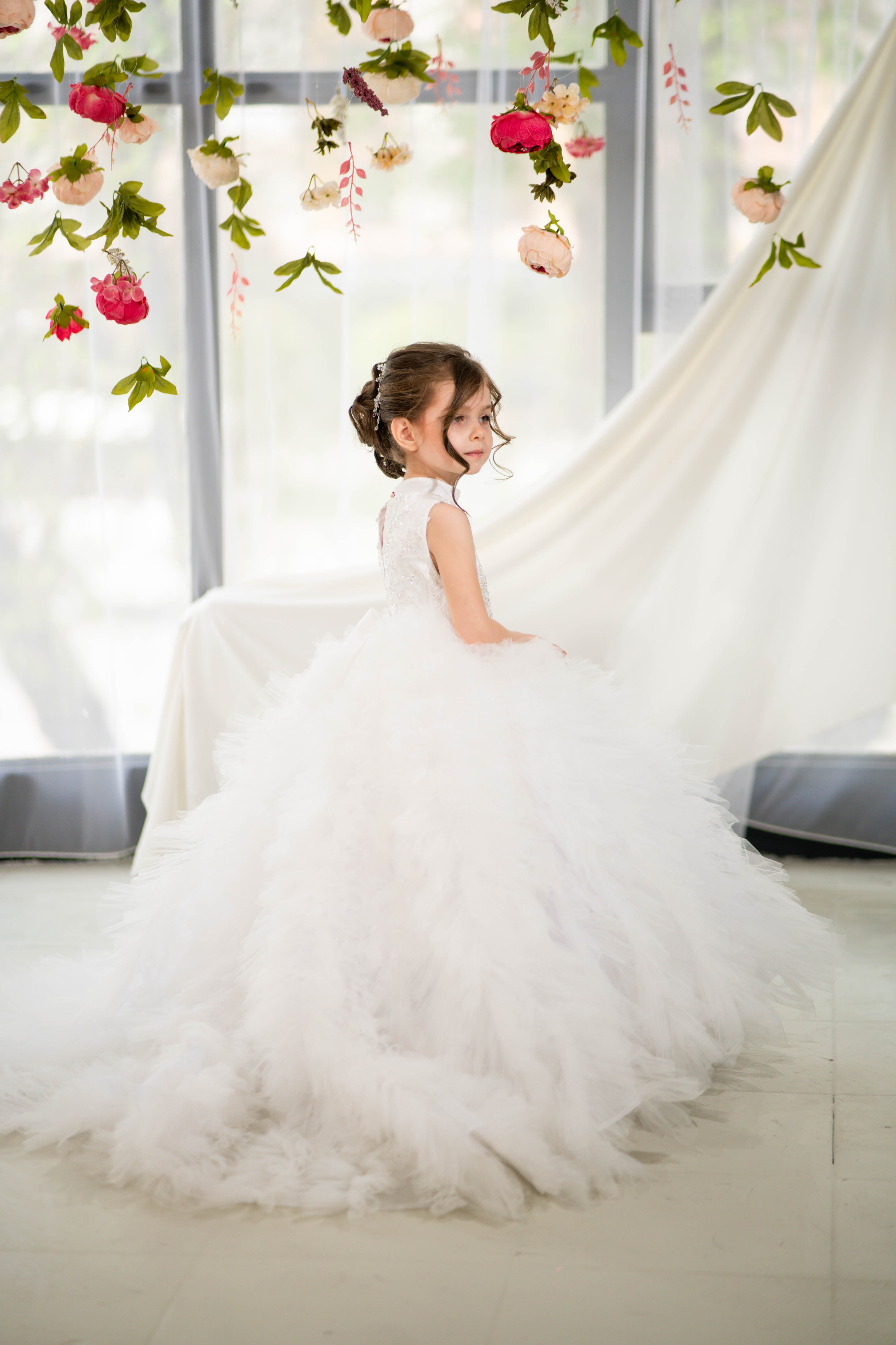 Christmas pageant gown, red couture dress, junior bridesmaid dress, maxi prom dress with train, baby princess dress, tulle pageant dress, special occasion dress for girls, ivory flower girl dress, white toddler flower girl dress, tutu dress, princess dress, tulle flower girl dress, pageant photoshoot dress, little girl party dress, toddler ball gown, elegant kids dress, girls' formal wear, girls' special event outfit, children's formal attire, kids' fancy dress, toddler party gown, adorable girls' clothing,