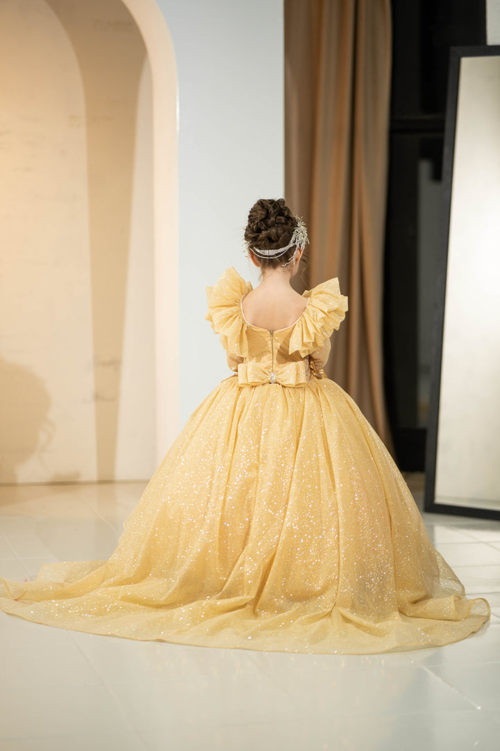 Children Pageant Gown (Size 5-6 - Gold - In Stock)
