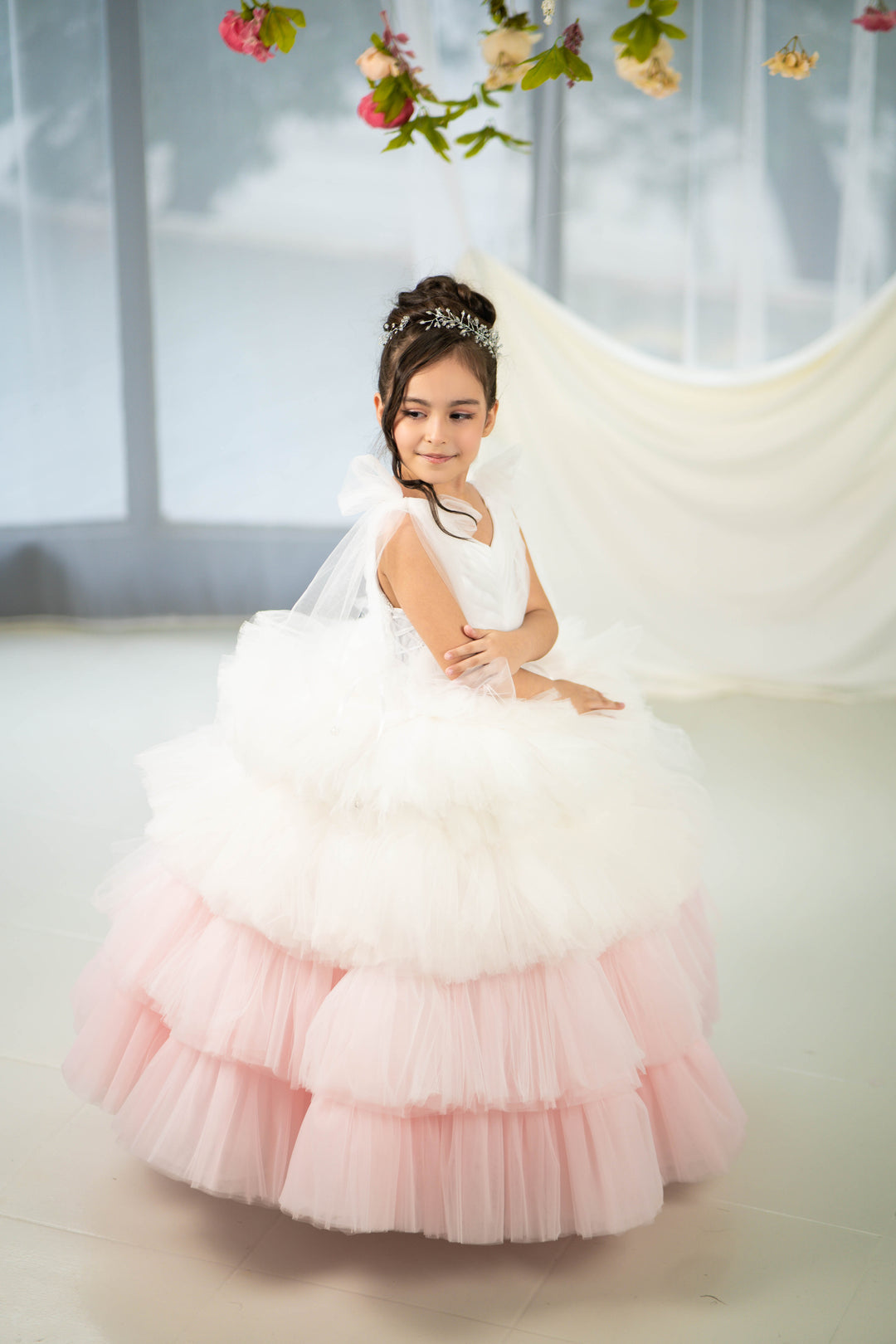 Christmas pageant gown, red couture dress, junior bridesmaid dress, maxi prom dress with train, baby princess dress, tulle pageant dress, special occasion dress for girls, ivory flower girl dress, white toddler flower girl dress, tutu dress, princess dress, tulle flower girl dress, pageant photoshoot dress, little girl party dress, toddler ball gown, elegant kids dress, girls&