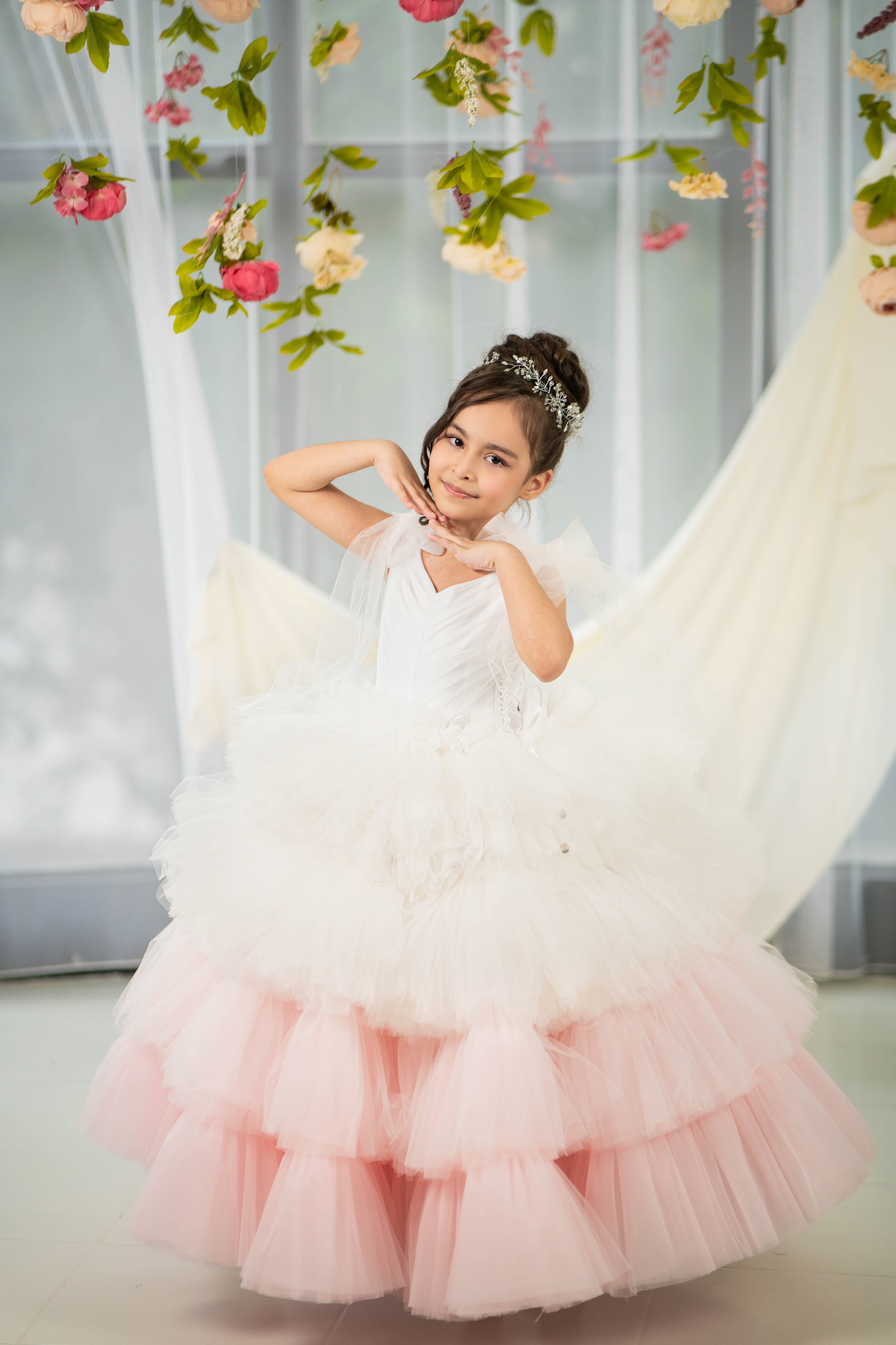 Christmas pageant gown, red couture dress, junior bridesmaid dress, maxi prom dress with train, baby princess dress, tulle pageant dress, special occasion dress for girls, ivory flower girl dress, white toddler flower girl dress, tutu dress, princess dress, tulle flower girl dress, pageant photoshoot dress, little girl party dress, toddler ball gown, elegant kids dress, girls' formal wear, girls' special event outfit, children's formal attire, kids' fancy dress, toddler party gown, adorable girls' clothing,