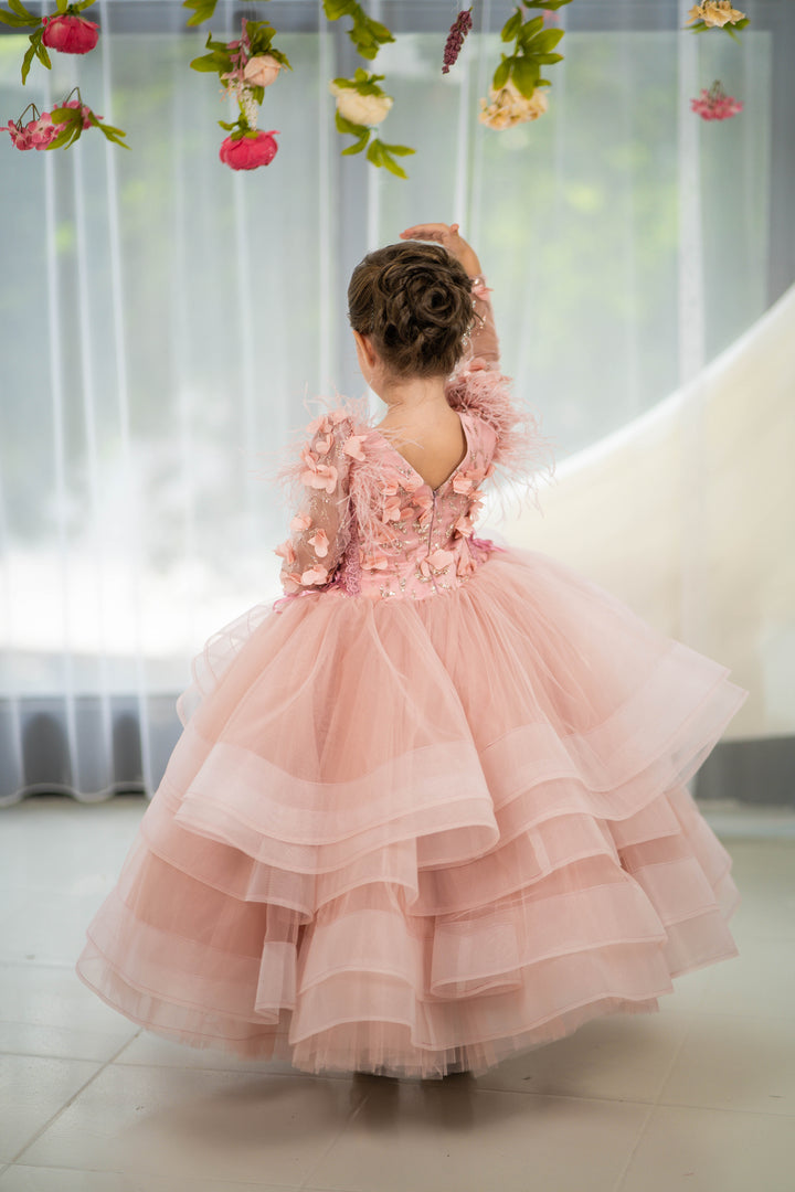Christmas pageant gown, red couture dress, junior bridesmaid dress, maxi prom dress with train, baby princess dress, tulle pageant dress, special occasion dress for girls, ivory flower girl dress, white toddler flower girl dress, tutu dress, princess dress, tulle flower girl dress, pageant photoshoot dress, little girl party dress, toddler ball gown, elegant kids dress, girls&