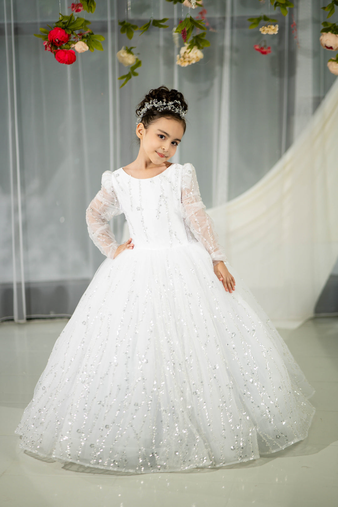 Christmas pageant gown, red couture dress, junior bridesmaid dress, maxi prom dress with train, baby princess dress, tulle pageant dress, special occasion dress for girls, ivory flower girl dress, white toddler flower girl dress, tutu dress, princess dress, tulle flower girl dress, pageant photoshoot dress, little girl party dress, toddler ball gown, elegant kids dress, girls&