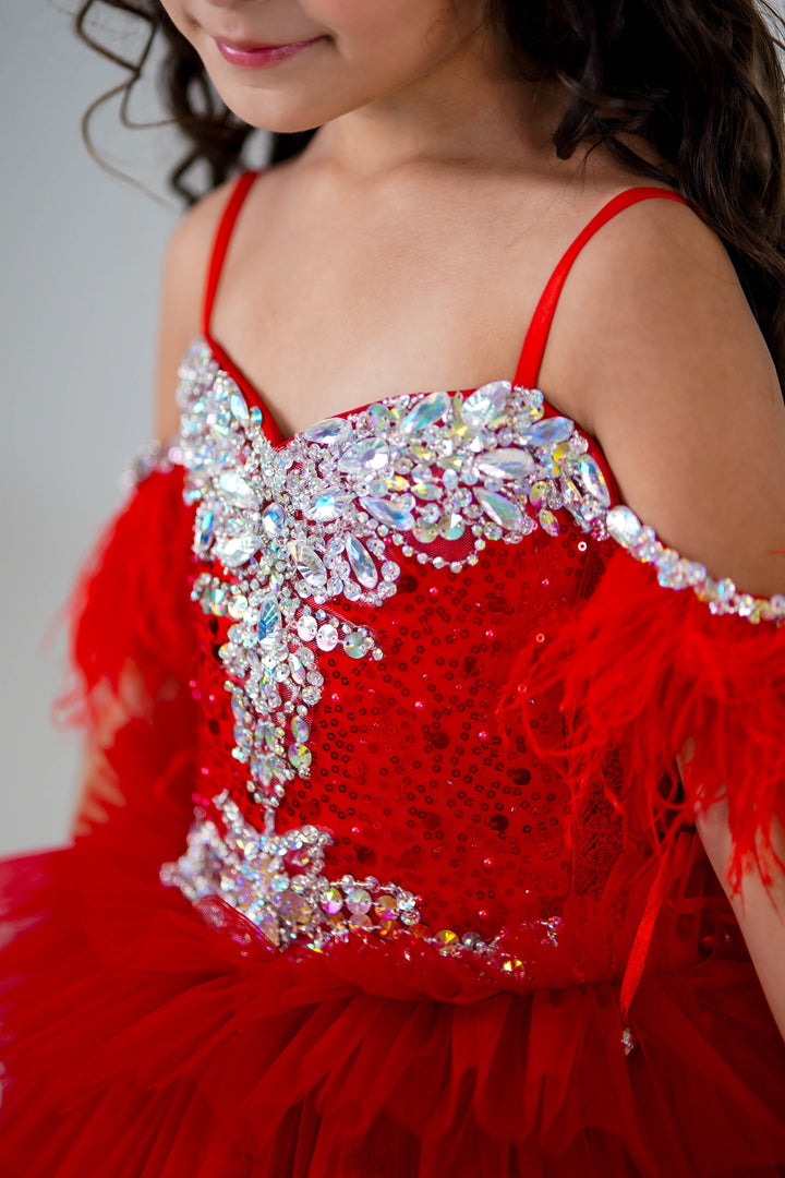 Special Occasion Gown For Girl (Size 6-7 - Red - In Stock)