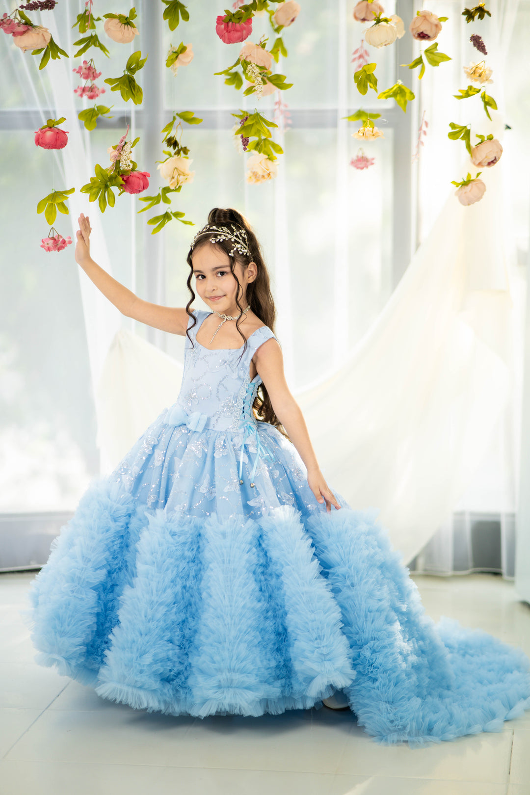 Birthday girl dress,Girls formal dress, First Baby Birthday Party Dress, Princess Girl Gown, Pageant Toddler Special Occasion Dress, White Luxury Christmas Pageant gown, Flower girl dress, red couture, Junior Bridesmaid dress, Maxi Prom Dress Ball Gown with Train,Baby Girl Princess Dress, stylish children&