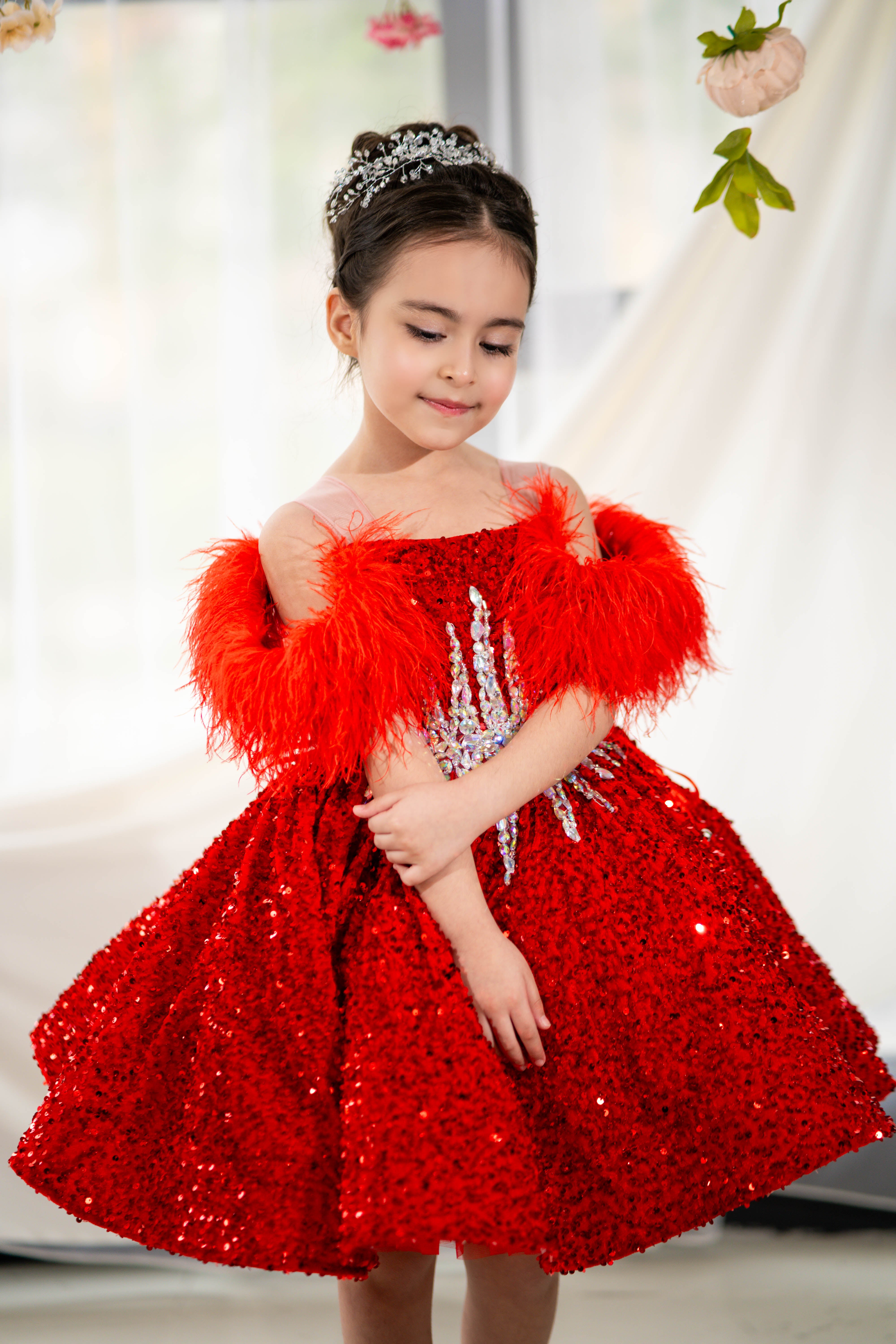 Christmas pageant gown, red couture dress, junior bridesmaid dress, maxi prom dress with train, baby princess dress, tulle pageant dress, special occasion dress for girls, ivory flower girl dress, white toddler flower girl dress, tutu dress, princess dress, tulle flower girl dress, pageant photoshoot dress, little girl party dress, little girl party dress, toddler ball gown, elegant kids dress, girls' formal wear, girls' special event outfit, children's formal attire, kids' fancy dress, toddler party gown