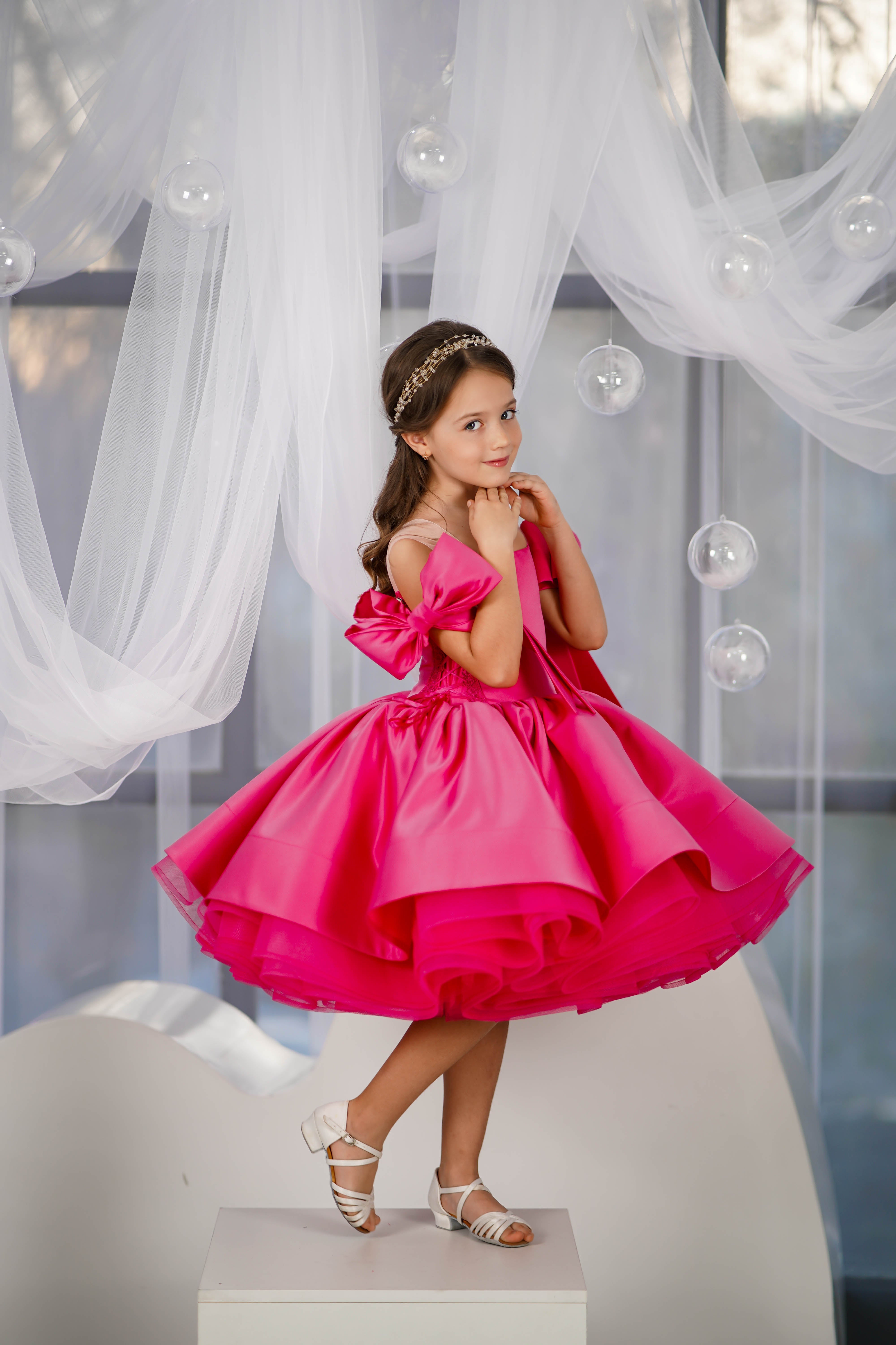 Special Occasion Dress (Size 4-7, Pink, In Stock)