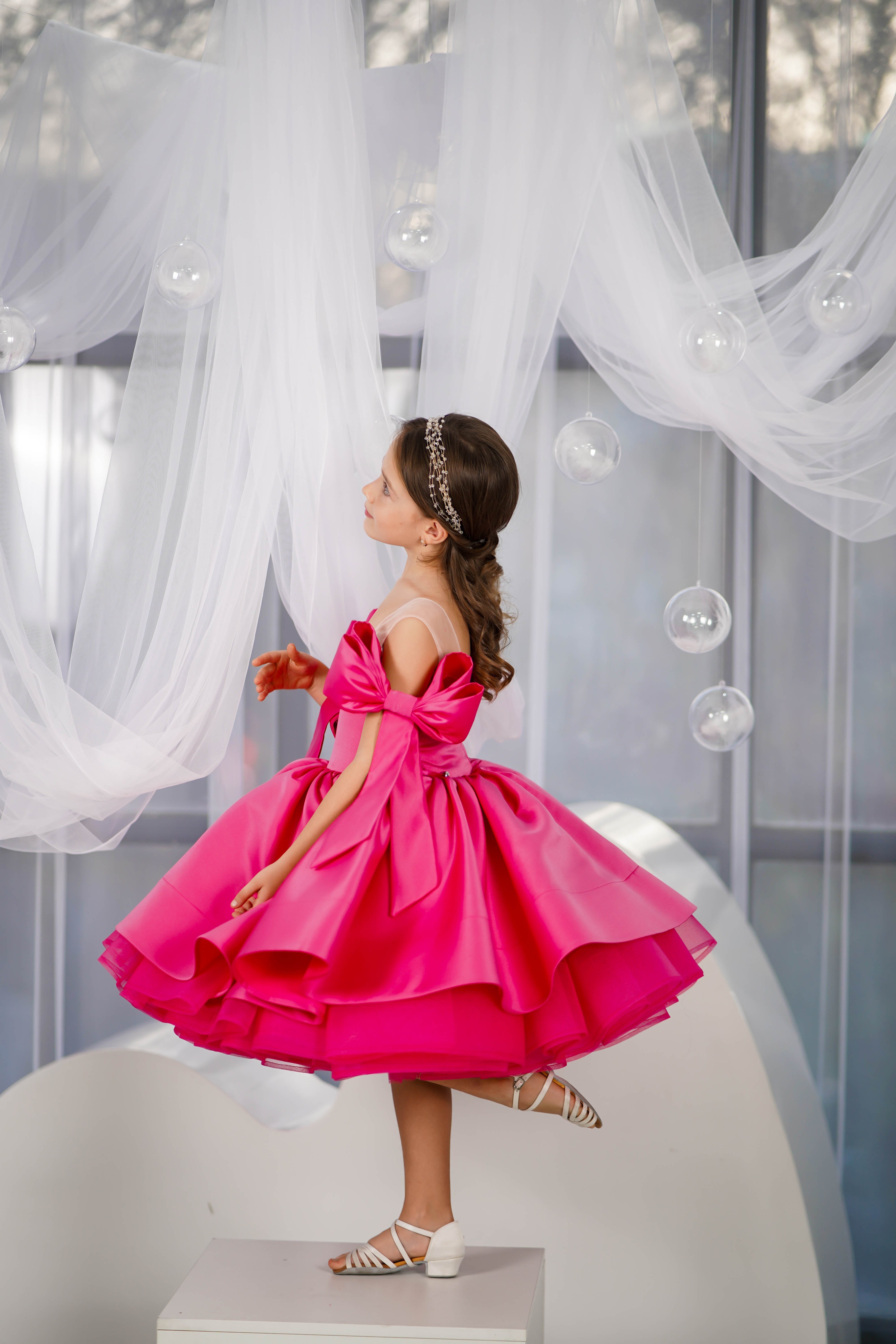 Special Occasion Dress (Size 4-7, Pink, In Stock)