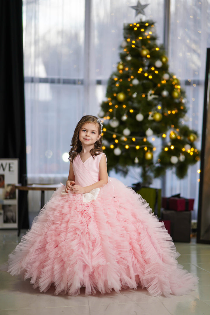 Christmas pageant gown, red couture dress, junior bridesmaid dress, maxi prom dress with train, baby princess dress, tulle pageant dress, special occasion dress for girls, ivory flower girl dress, white toddler flower girl dress, tutu dress, princess dress, tulle flower girl dress, pageant photoshoot dress, little girl party dress, toddler ball gown, elegant kids dress, girls&