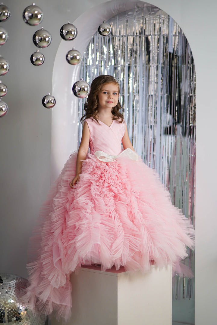 Christmas pageant gown, red couture dress, junior bridesmaid dress, maxi prom dress with train, baby princess dress, tulle pageant dress, special occasion dress for girls, ivory flower girl dress, white toddler flower girl dress, tutu dress, princess dress, tulle flower girl dress, pageant photoshoot dress, little girl party dress, toddler ball gown, elegant kids dress, girls&