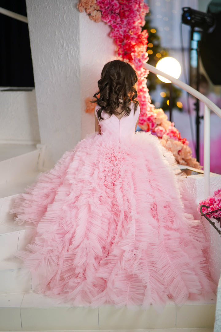 Christmas pageant gown, red couture dress, junior bridesmaid dress, maxi prom dress with train, baby princess dress, tulle pageant dress, special occasion dress for girls, ivory flower girl dress, white toddler flower girl dress, tutu dress, princess dress, tulle flower girl dress, pageant photoshoot dress, little girl party dress, toddler ball gown, elegant kids dress, girls&