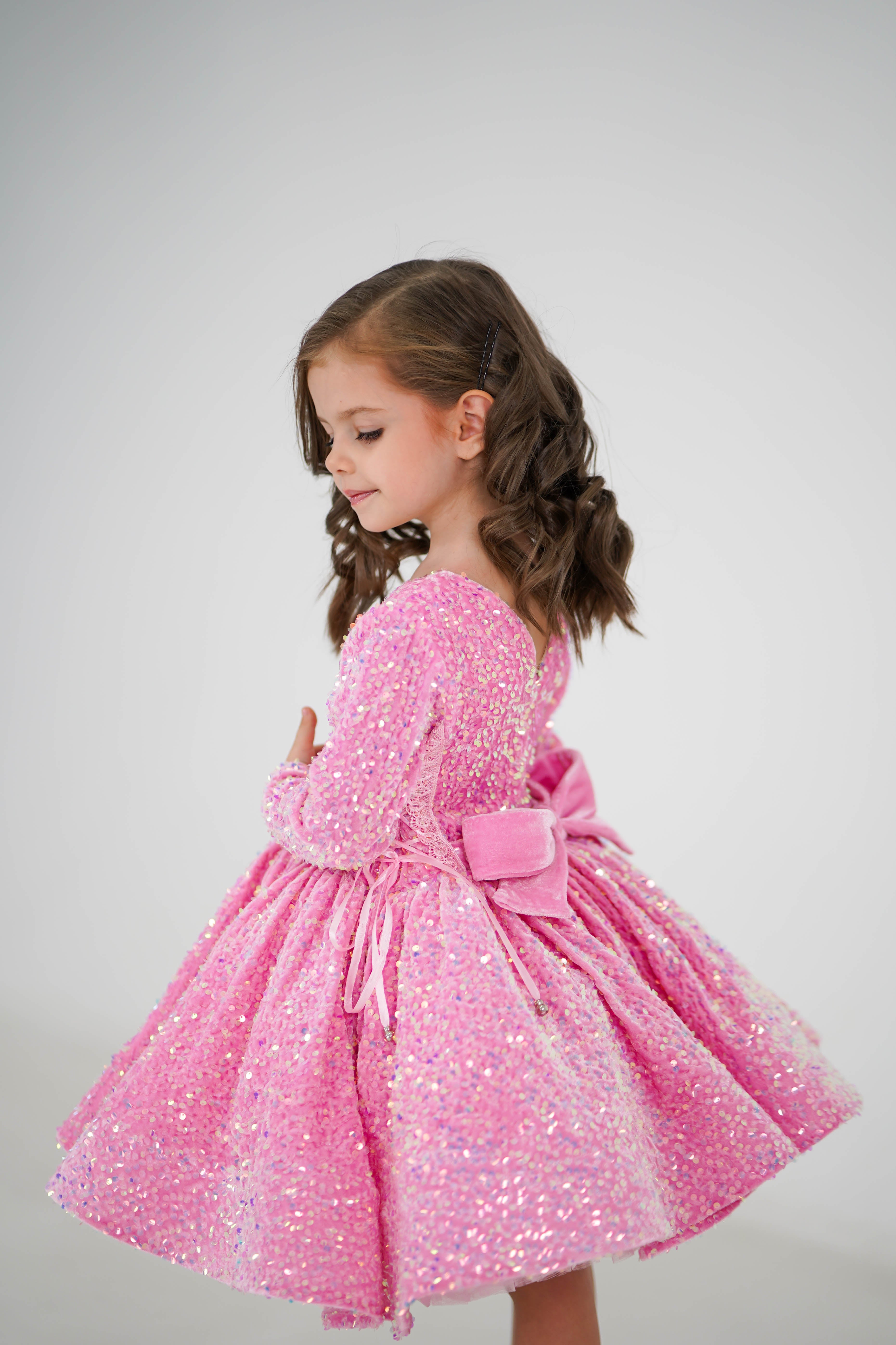 Birthday Dress For Girl (Sizes 1-4, Pink, In Stock)