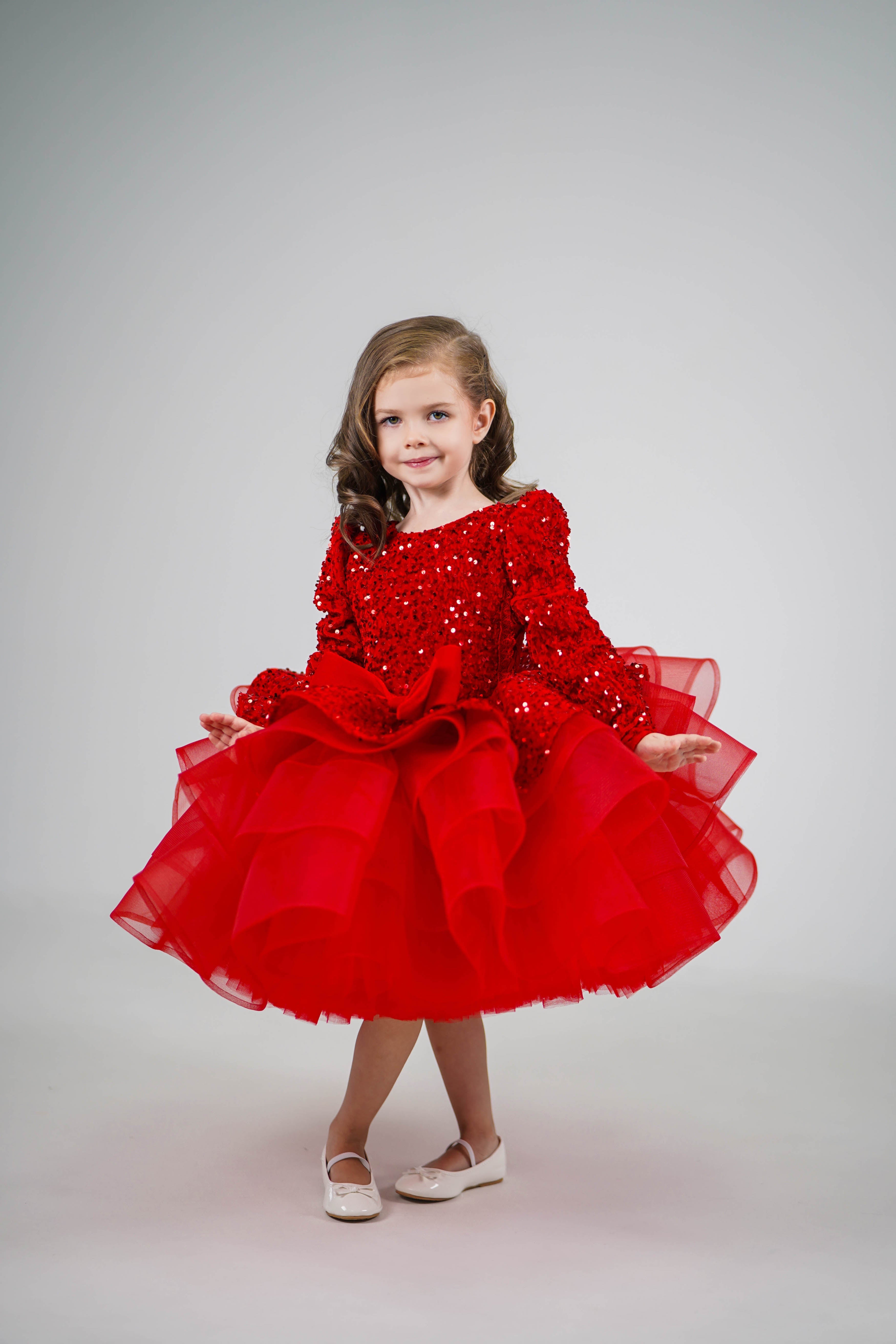 Holiday Dress For Girls (Size 5-6 - Red - In Stock)