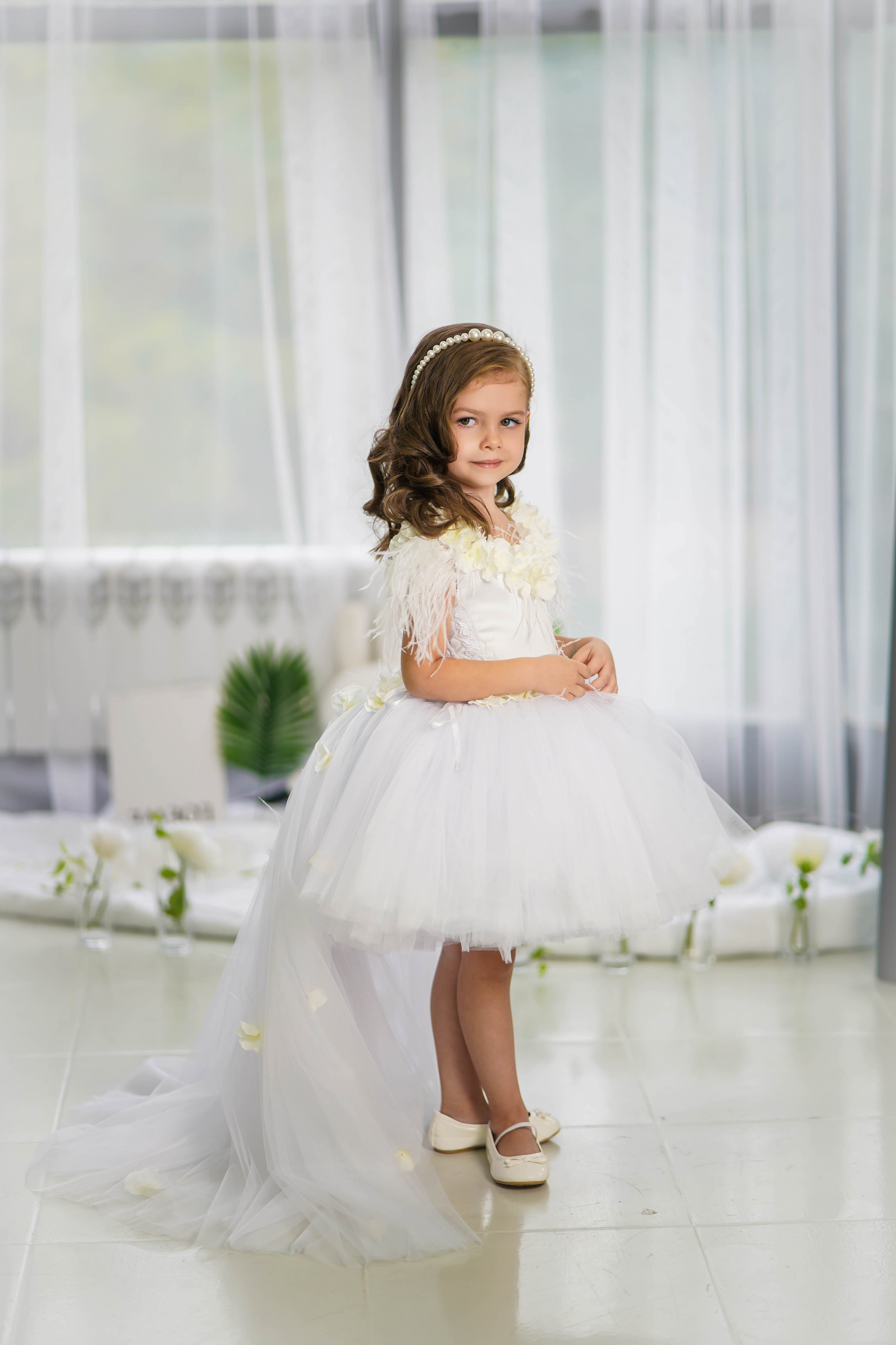 Flower Girl Dress With Detachable Train