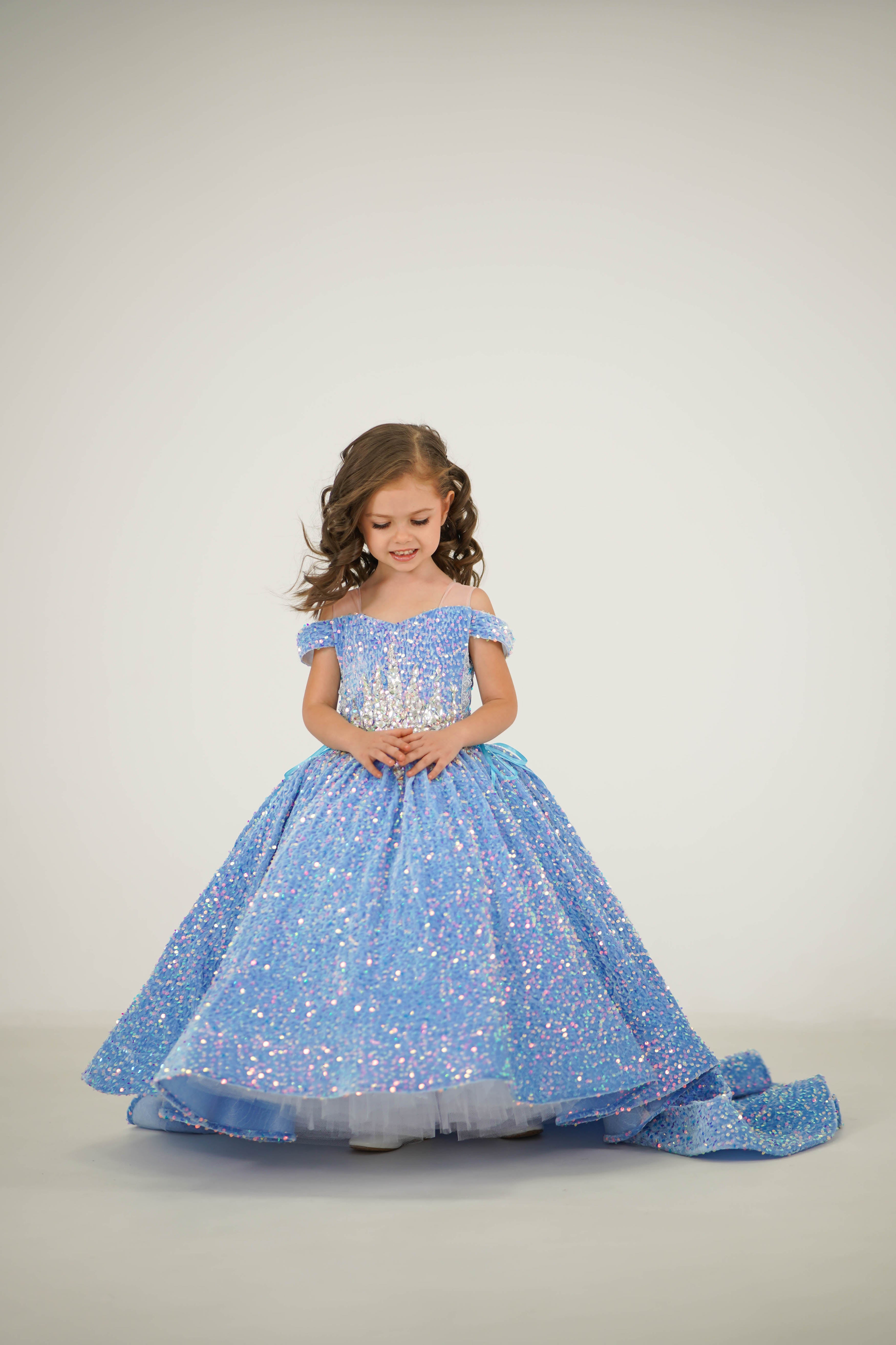 Children's Beauty Pageants/Girls Pageant Dresses in Stock: Height 48''-50''/122cm-128cm (Age 7-8) / Light Blue Children's Beauty Pageants/Girls Pageant Dresses in Stock: Height 48''-50''/122cm-128cm (Age 7-8) / Light Blue