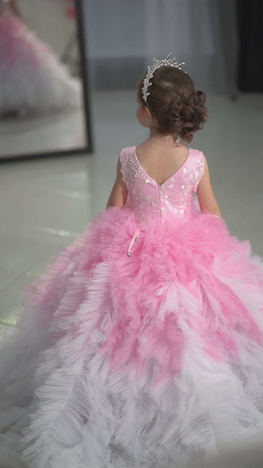 Blush pink birthday baby girl gown, first year birthday party dress, gown with train for baby, gorgeous fluffy dress for kids, tulle dress, Girls formal dress long, Ball dress for girls, Luxury dress for kids, Prom dress for kids, Blush dress, Toddler wedding dress, Tulle gown girls, Blush Flower Girl Dress, Lace flower girl dress, Girls ball gown, adorable girls&