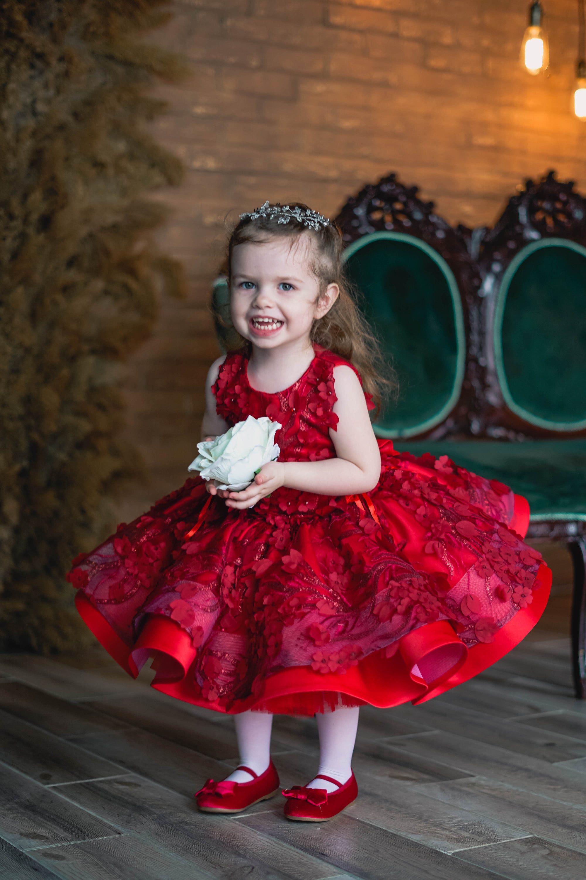 Formal Dress For Girls (Size 5-6/Red/In Stock)